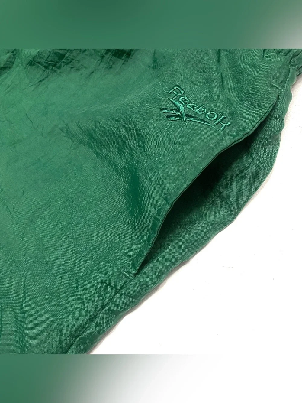 Vintage Reebok Men’s Lined Windbreaker Track Pants Forest Green Size XL Athletic
